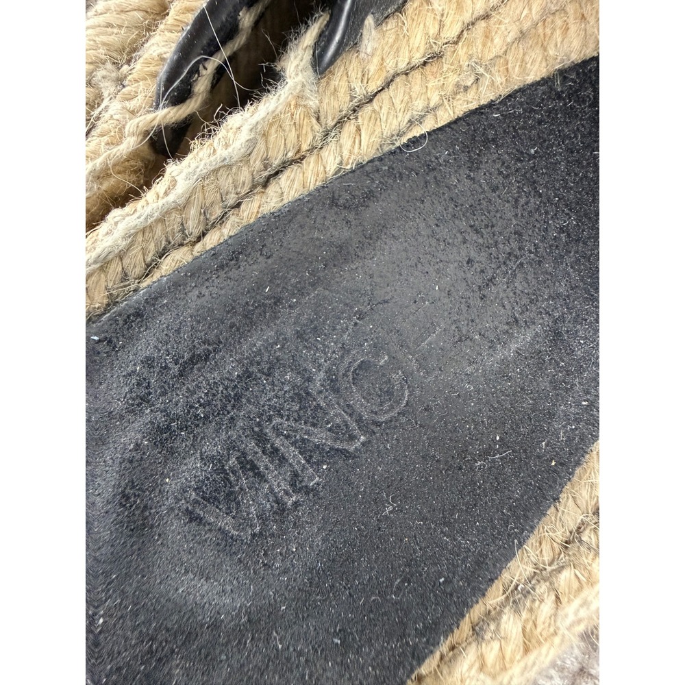 Vince Size 8 Suede Crisscross Espadrille Slide Sandal Black Womens - Picture 8 of 10